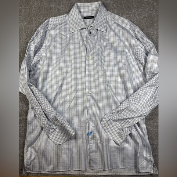 Ermenegildo Zegna 100% Cotton Mens Button Down Long Sleeve Dress Shirt XXL - Picture 1 of 7